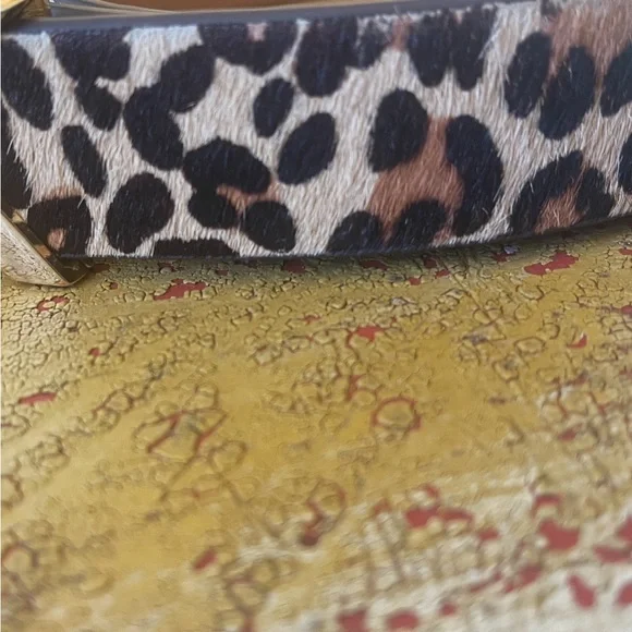 Michael Kors Leopard Print Belt with Gold Buckle - Picture 2 of 5